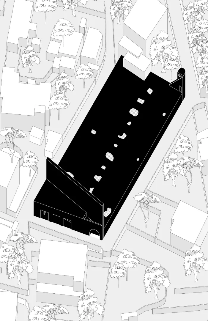 axonometric view of the design
