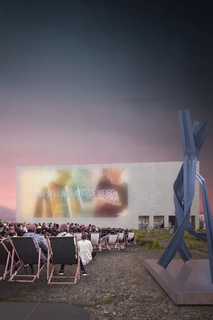 view onto projection wall 